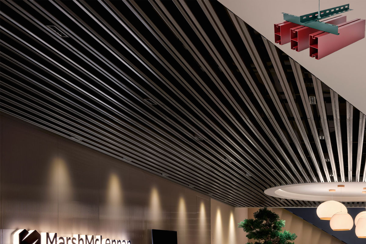 Fugalı Ekstrüzyon Baffle Asma Tavan - Fugued Extruded Baffle Ceiling System